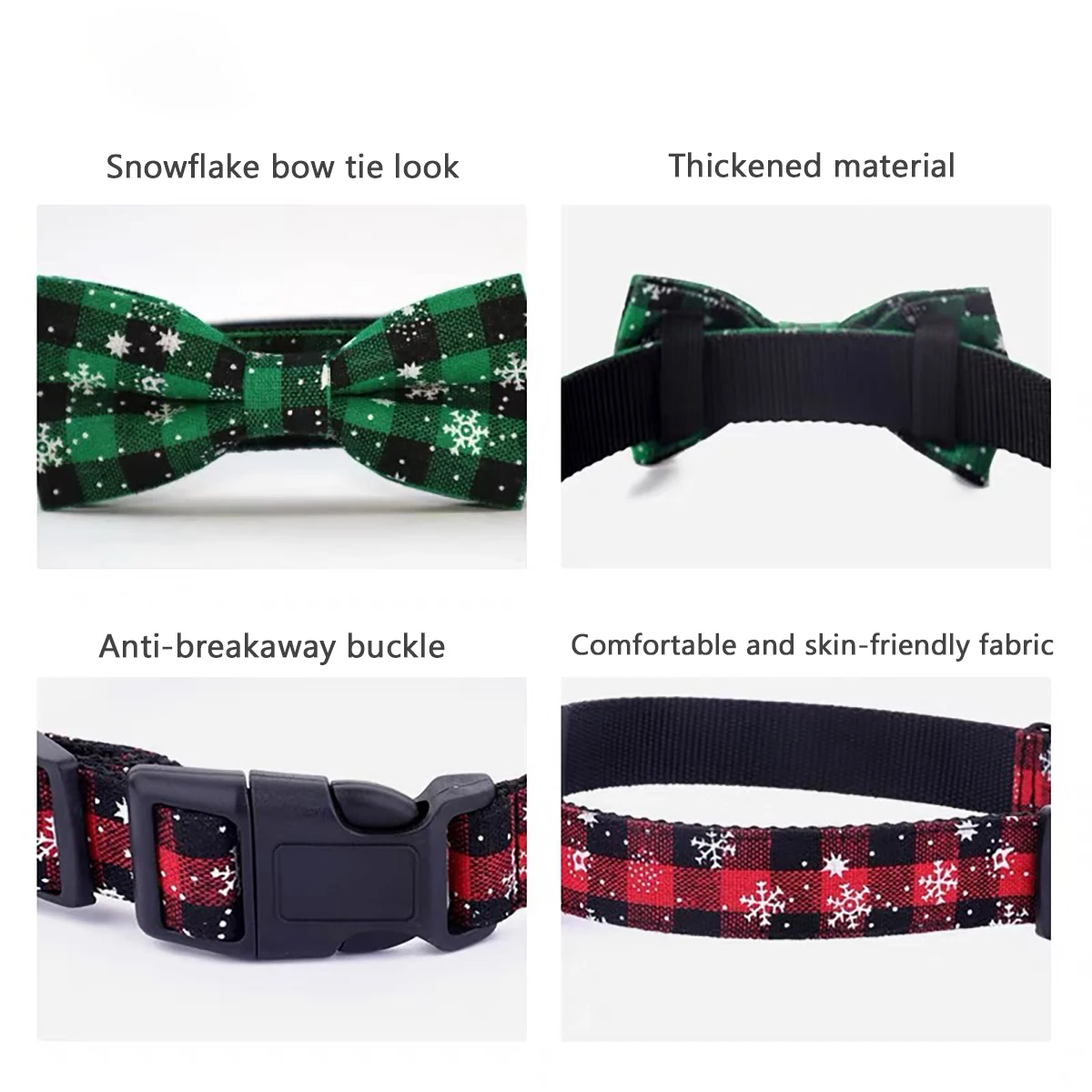 Coleira para Cães e Gatos com Gravata Borboleta Xadrez Ajustável - Imagem 3