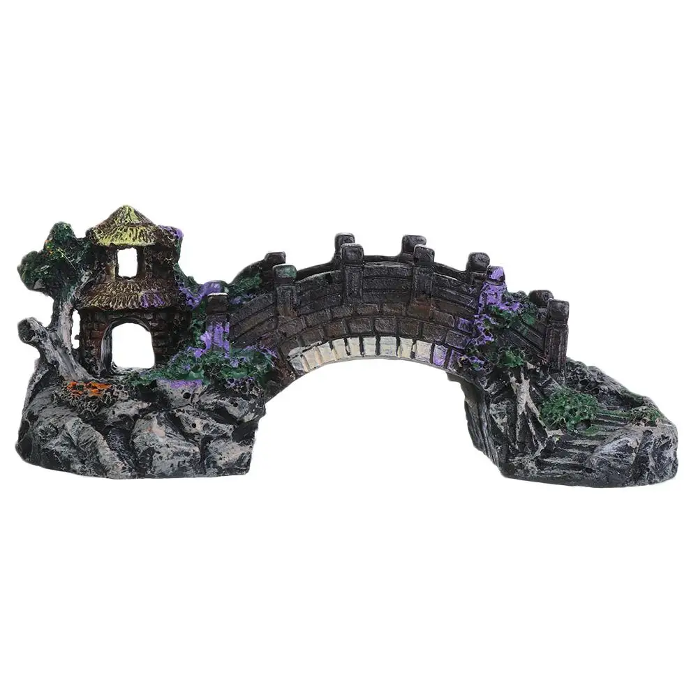 Ponte para Aquário Resina 13 cm Decoração de Paisagismo Natural - Imagem 6