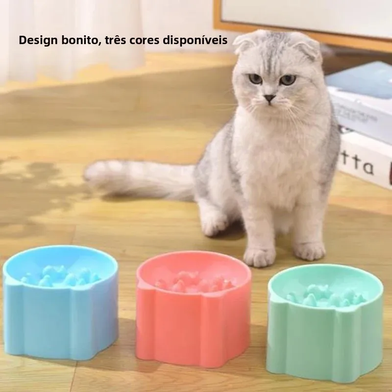 Comedouro Lento para Cães e Gatos de Plástico Durável Azul - Imagem 3