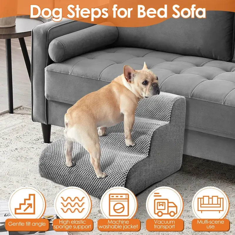 Escada Rampa para Cães de Espuma Leve com Capa Removível e Lavável - Imagem 2