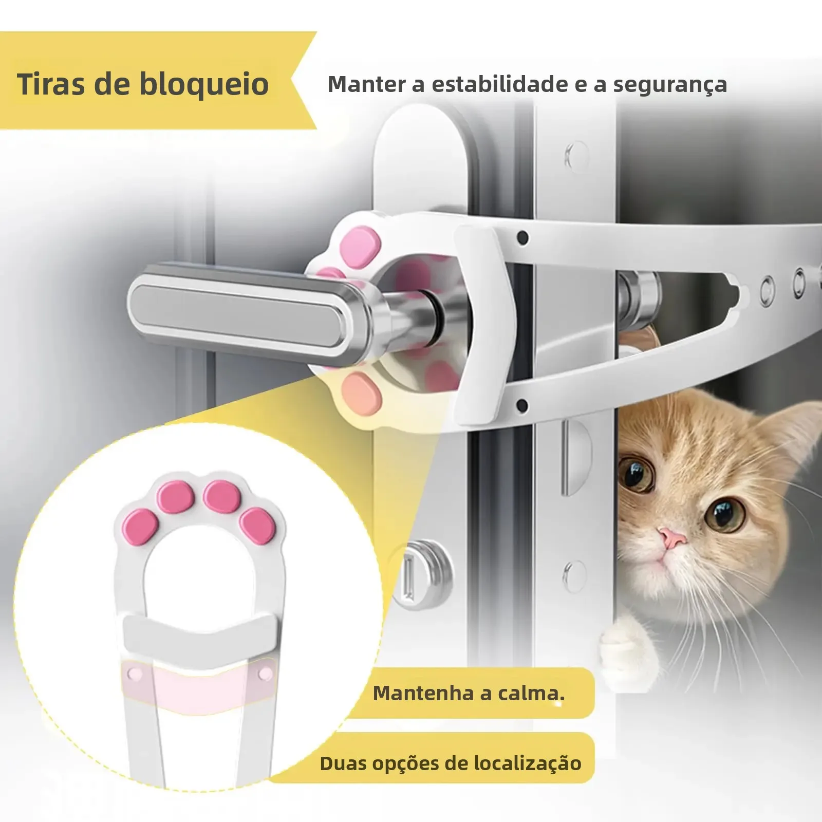 Trava de Porta para Gatos Ajustável de ABS sem Ferramentas - Imagem 3