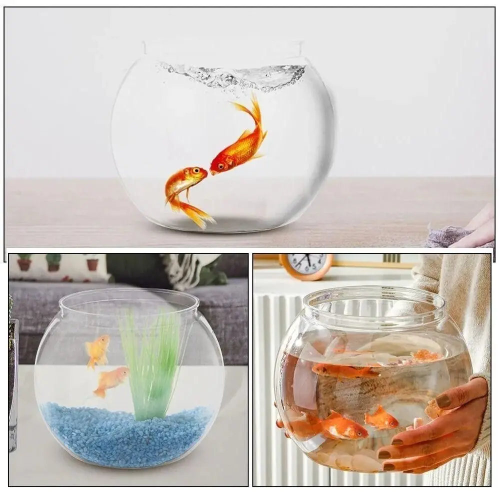 Aquário Redondo Transparente de Plástico para Peixes Pequenos - Imagem 5