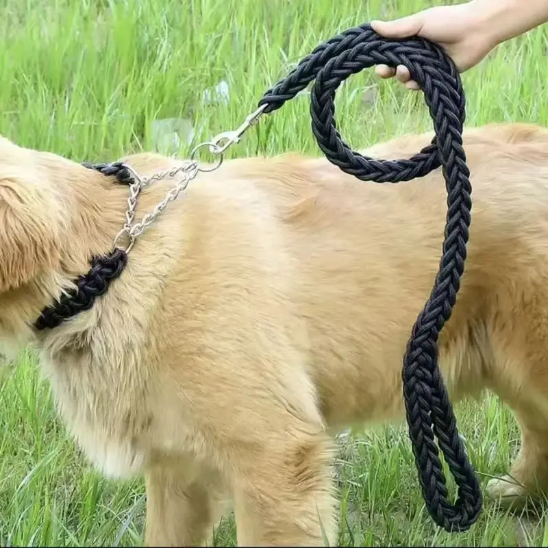 Coleira para Cães Grandes de Nylon Trançado para Caminhada e Treino - Imagem 3