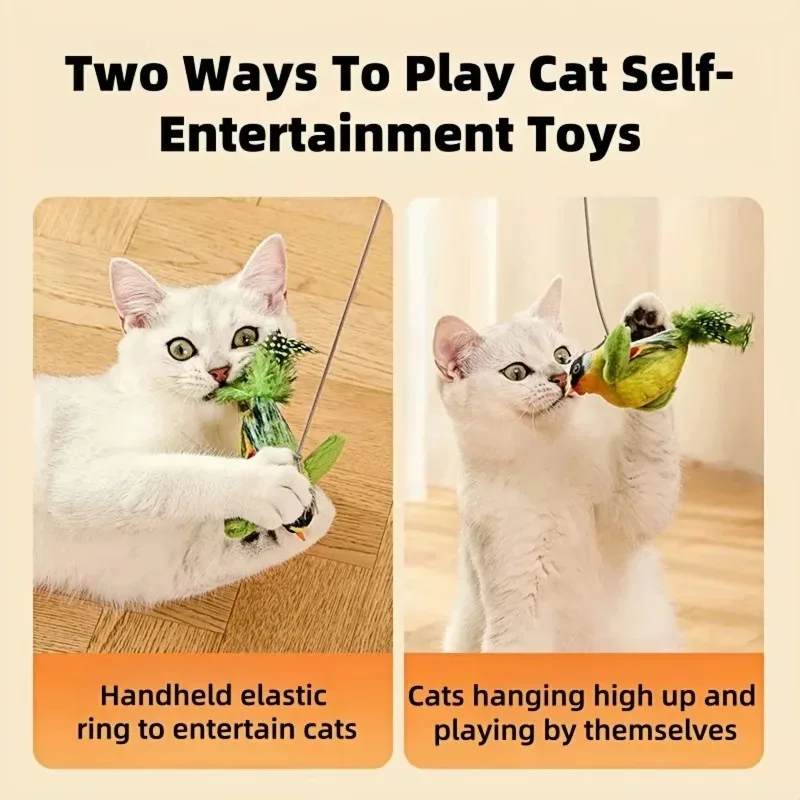 Brinquedo para Gato com Som de Pássaro e Corda Elástica - Imagem 4