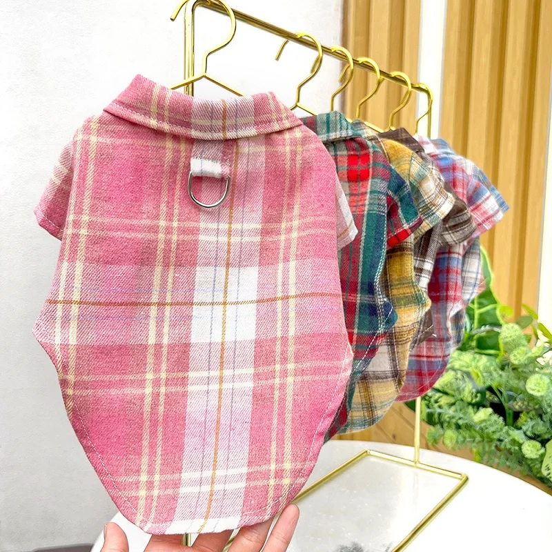 Camisa Xadrez para Cães e Gatos de Fibra de Poliéster Respirável - Imagem 3