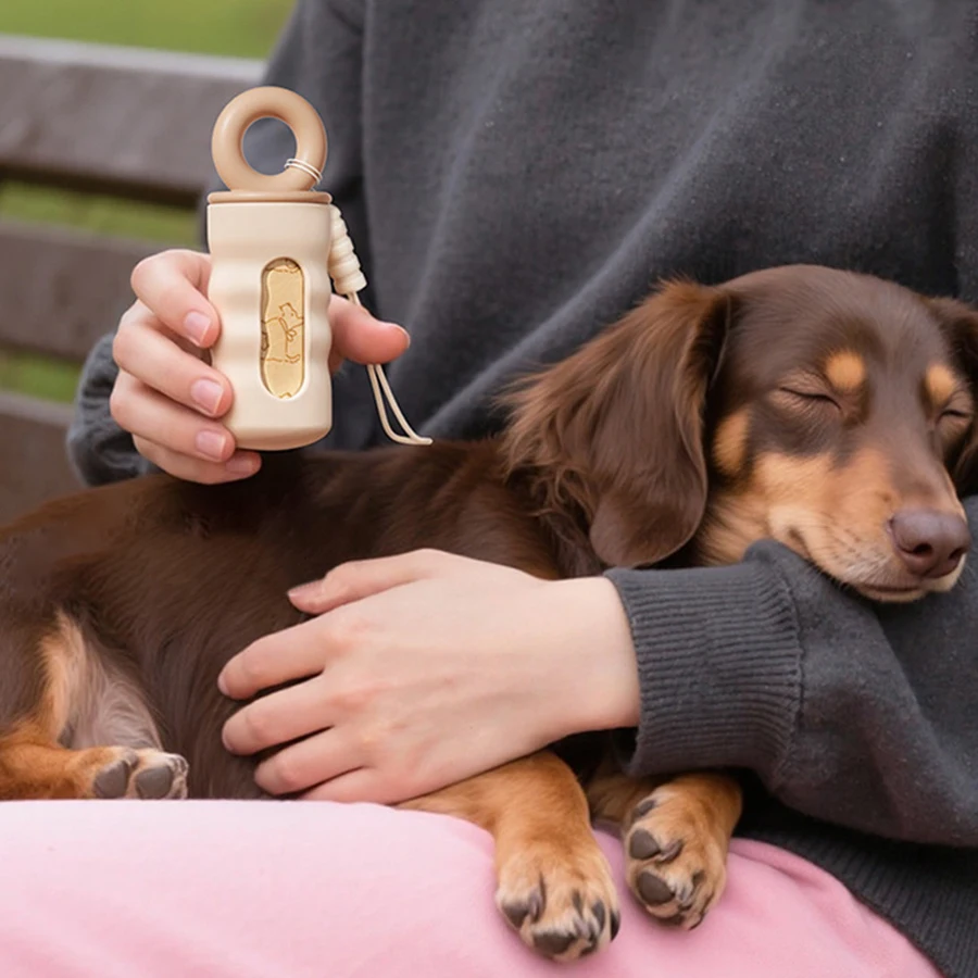 Dispensador de Sacos para Cães e Gatos Portátil com Alça e Trava - Imagem 2