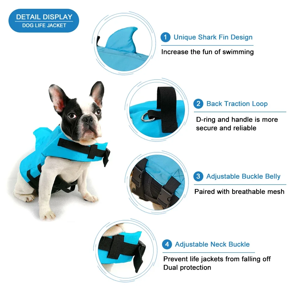 Colete Salva-Vidas para Cães com Alça Resistente e Ajustável - Imagem 3