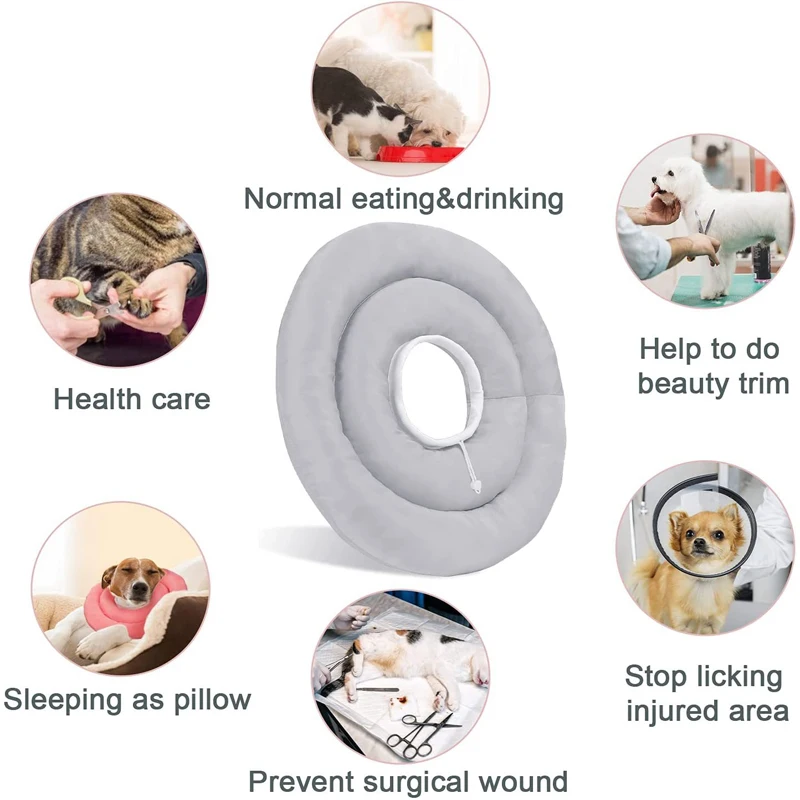 Coleira Elizabetana para Cães Ajustável com Cordão - Imagem 3