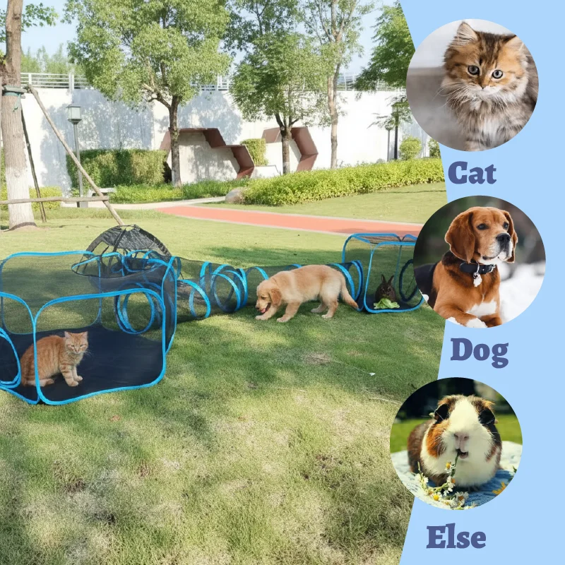 Cerca Portátil 4 em 1 para Gatos e Cães com Túnel, Fácil Montagem - Image 2