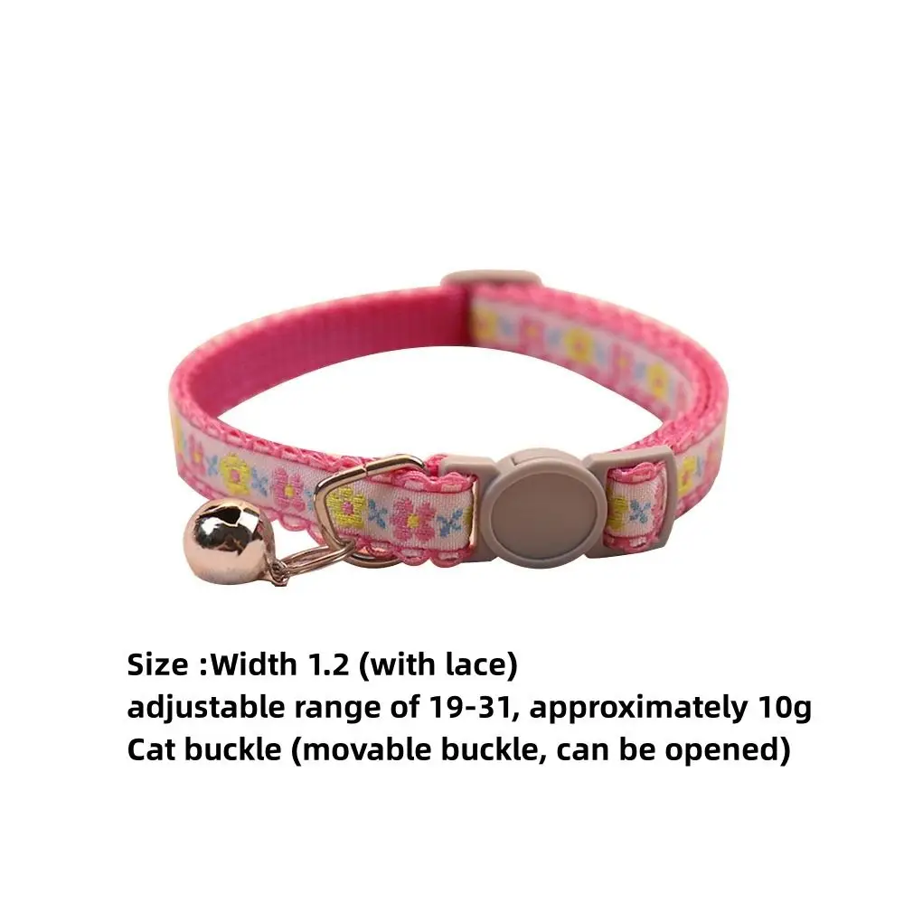 Coleira para Gatos Ajustável Floral Bordada com Fivela de Segurança - Imagem 6
