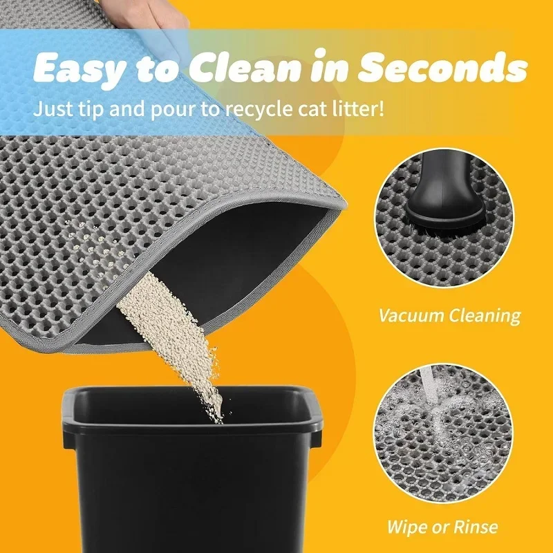Tapete para Caixa de Areia de Gato Antiderrapante Grande Camada Dupla - Image 2