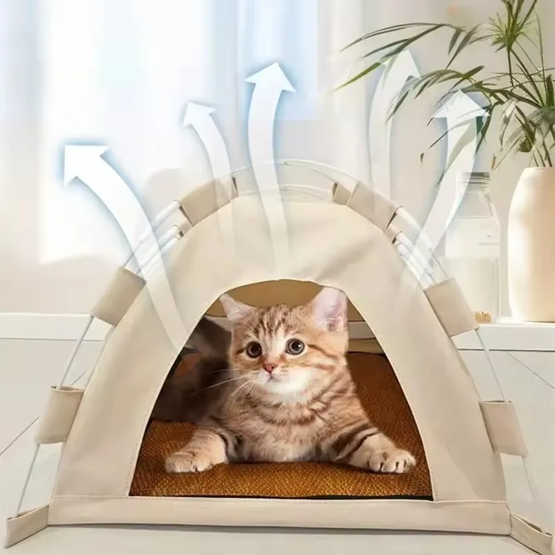 Cama Tenda para Gatos e Cães de Oxford com Tapete Dupla Face - Imagem 5