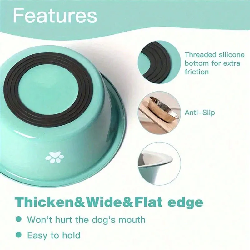 Tigela de Aço Inoxidável para Cães e Gatos com Base Antiderrapante - Imagem 5