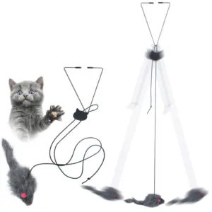 brinquedo para gatos rato de pelúcia clipe porta