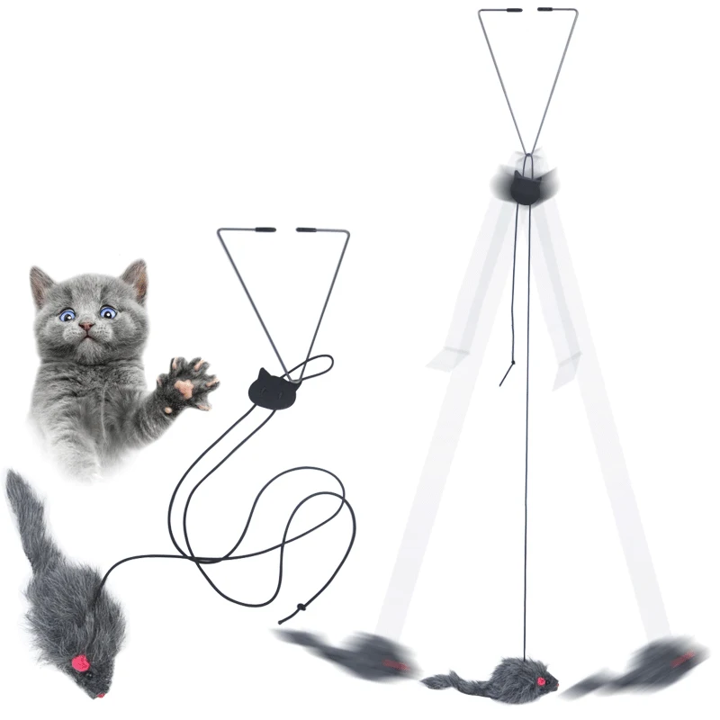 brinquedo para gatos rato de pelúcia clipe porta