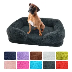 cama sofá para cães de pelúcia com almofada removível