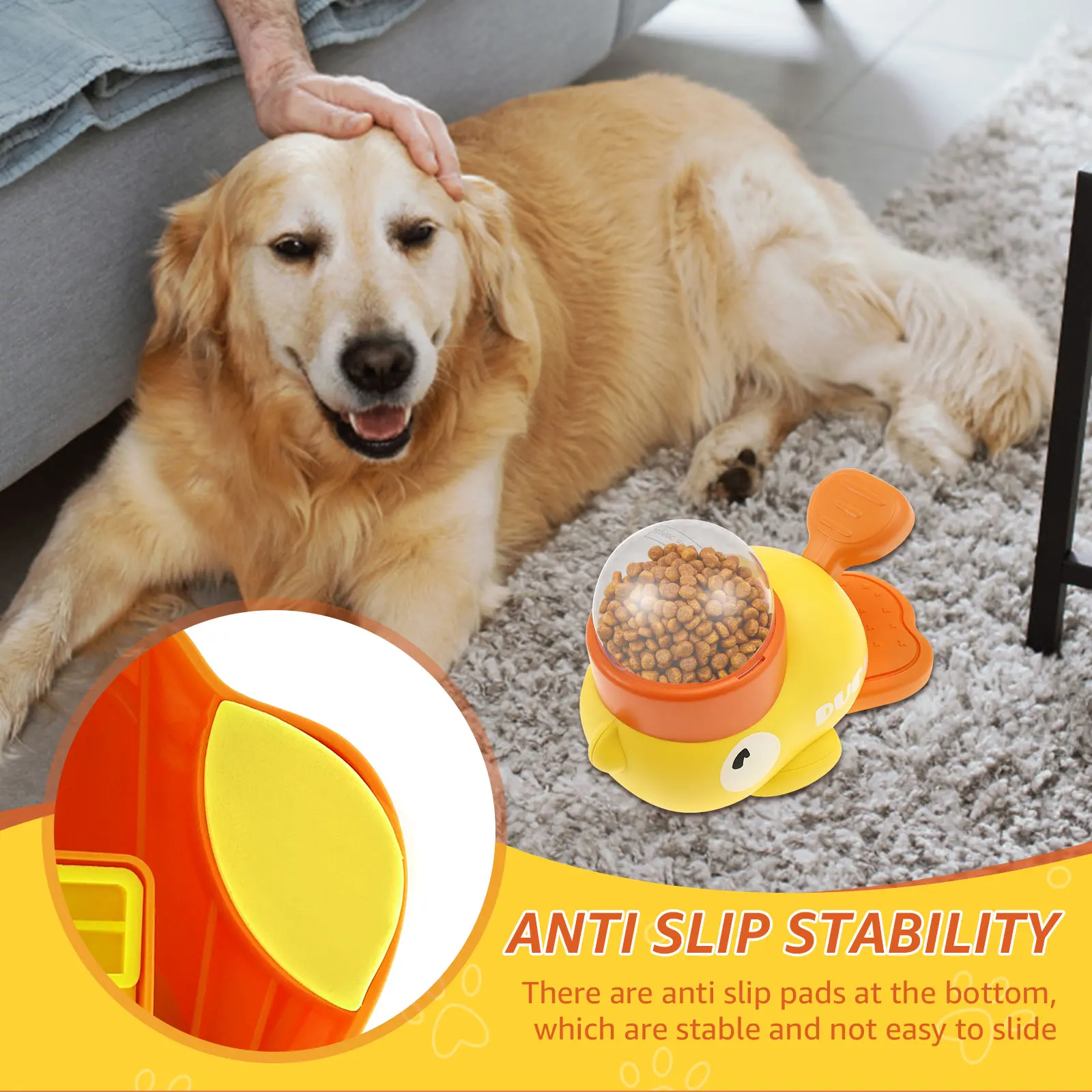 Alimentador Lento para Cães Formato Pato Lavável com 3 Saídas de Comida - Imagem 5