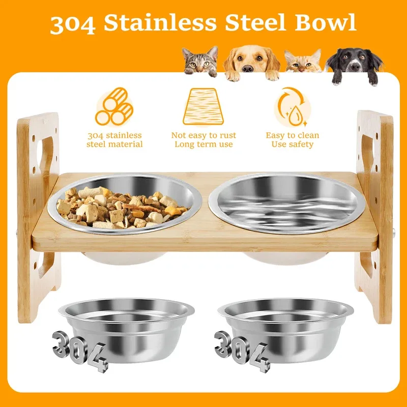 Comedouro Elevado Ajustável para Cães e Gatos com Tigelas Duplas - Image 4