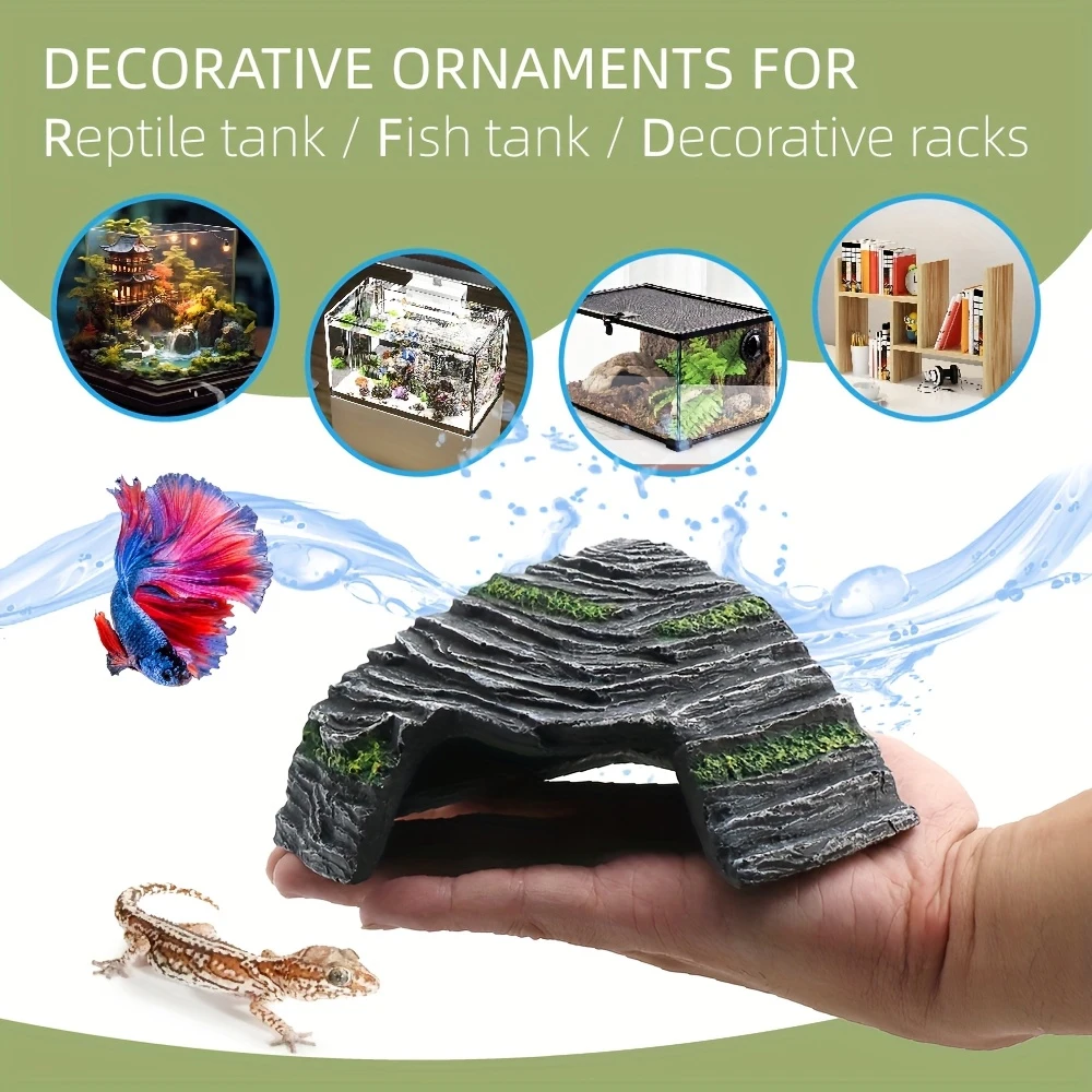 Caverna de Resina para Répteis e Anfíbios para Tanques de Peixes - Imagem 2