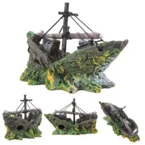 decoração navio pirata para aquário