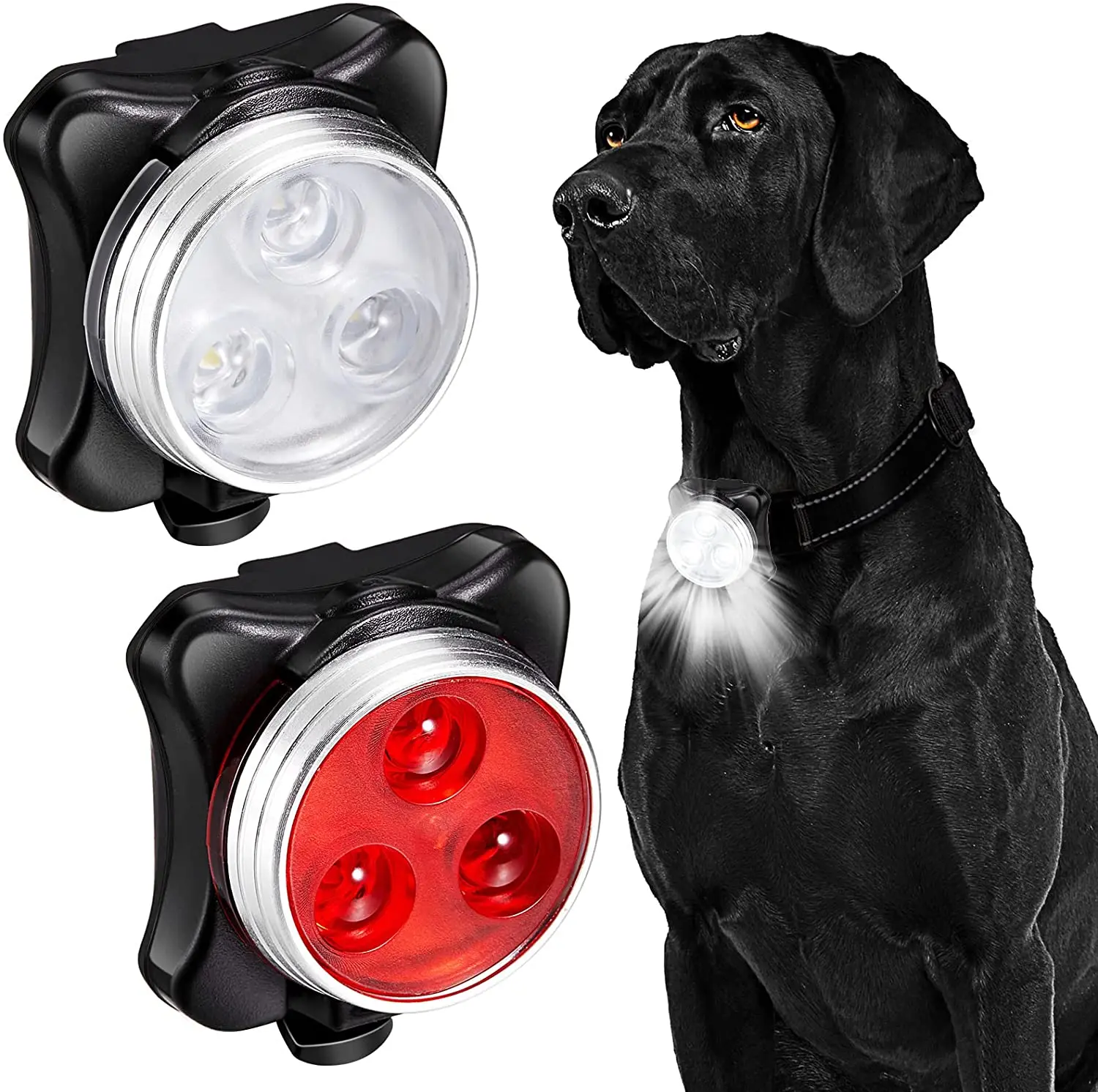 luz led para coleira de cães recarregável