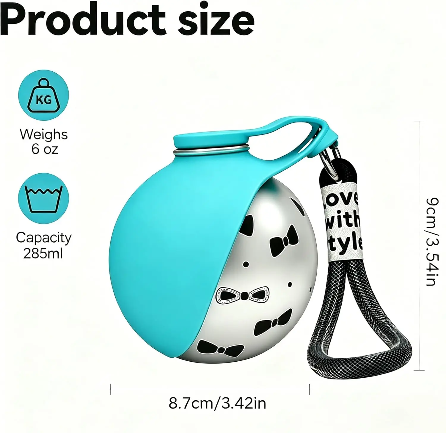 Garrafa de Água Portátil para Cães de Aço Inoxidável Compacta - Imagem 3