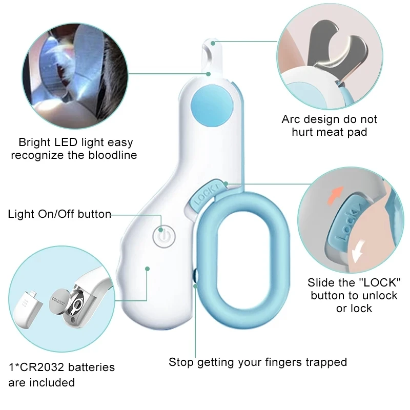 Cortador de Unhas para Cães e Gatos com Luz LED Integrada - Imagem 3