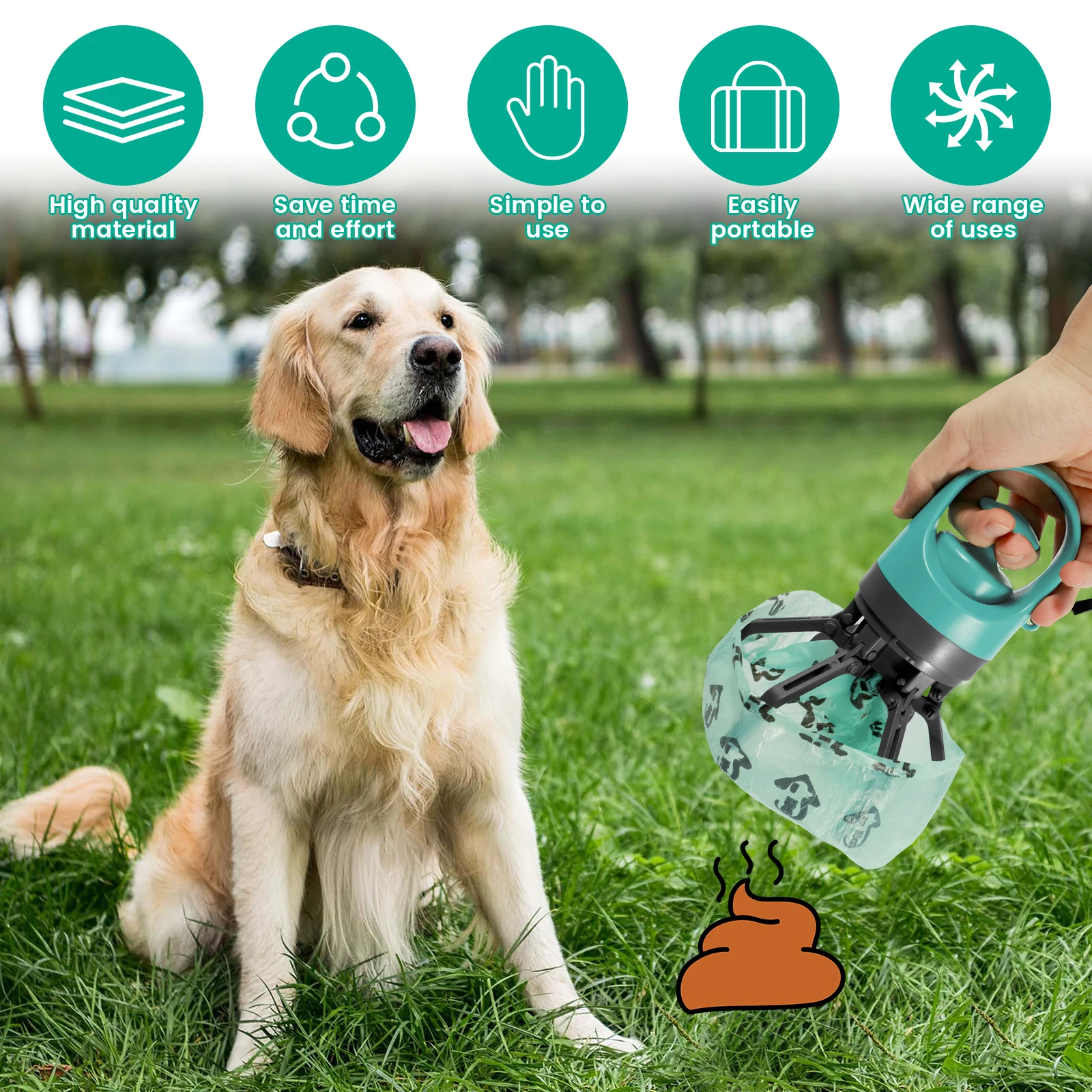 Dispensador de Saco Higiênico para Cães Portátil com Seis Garras - Imagem 5