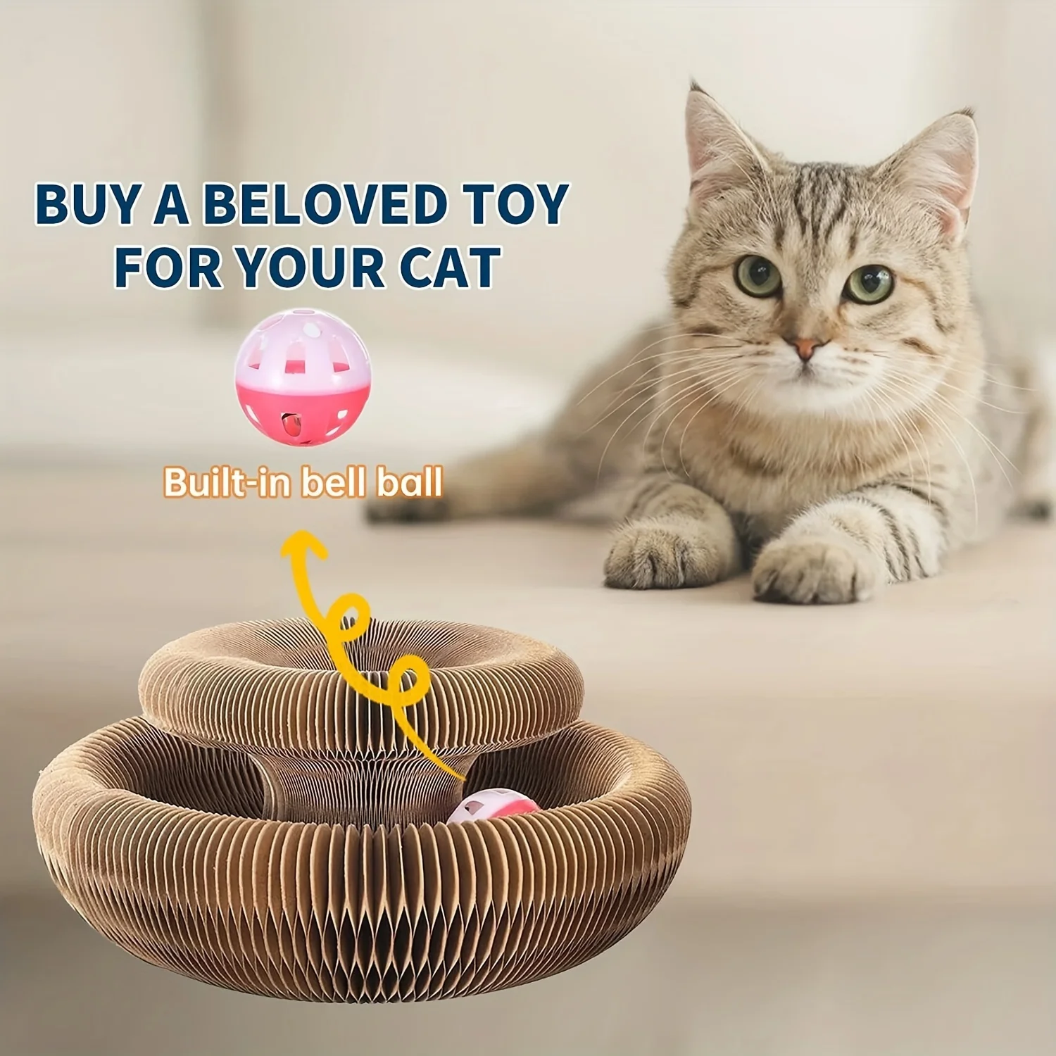 Brinquedo Arranhador para Gatos de Papelão Dobrável - Imagem 6