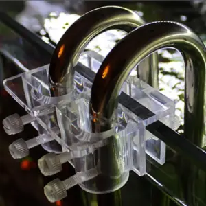 clipe suporte tubo aquário acrílico