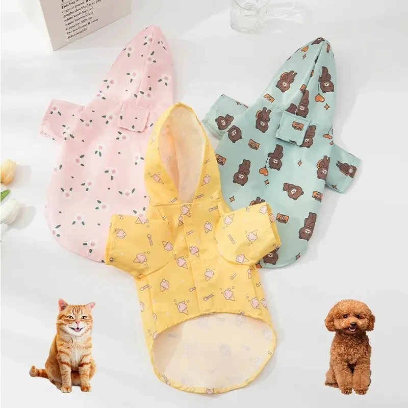 capa de chuva para cães pequenos com chapéu