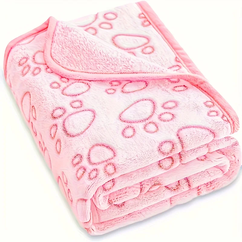 Manta de Flanela para Cães e Gatos Estampa de Patas Quente - Image 3