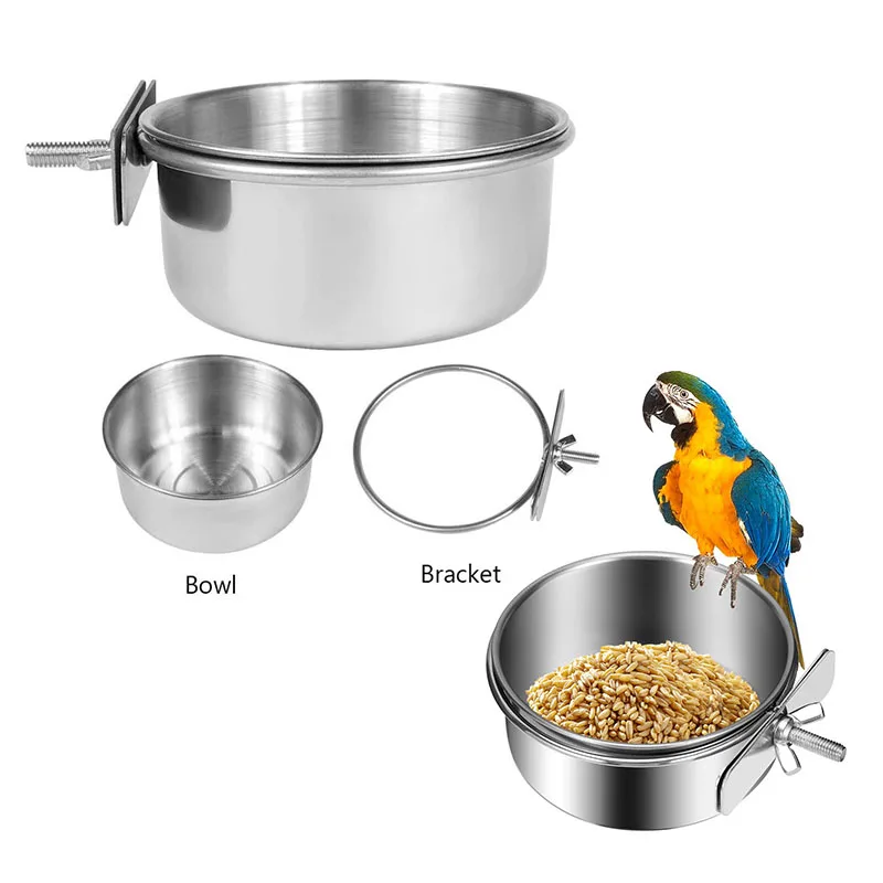 comedouro aço inoxidável para pássaros
