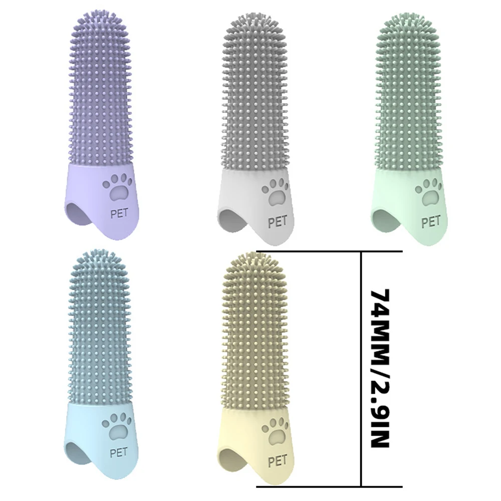 Escova de Dentes de Dedo para Cães e Gatos de Silicone Macio - Imagem 2
