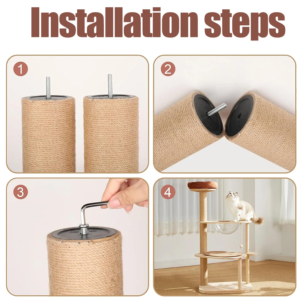 Corda de Sisal para Arranhador de Gatos DIY com Instalação Fácil - Imagem 3