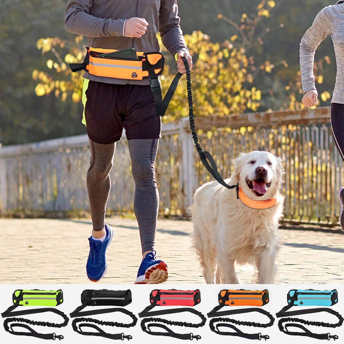 Trela de Cachorro Mãos Livres para Corrida com Cinto Ajustável - Imagem 2