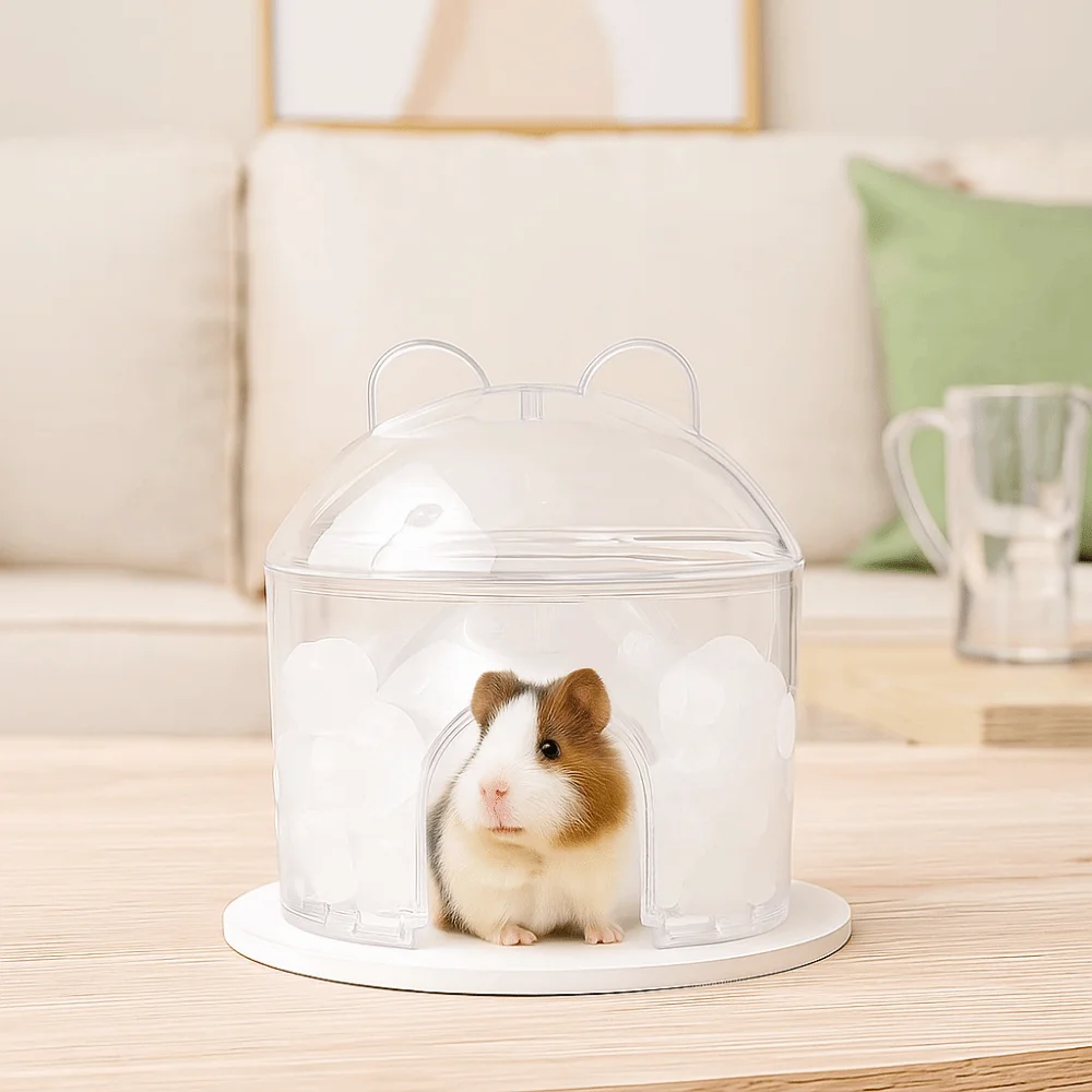 Casa para Hamster de PET Transparente com Compartimento para Gelo - Imagem 2
