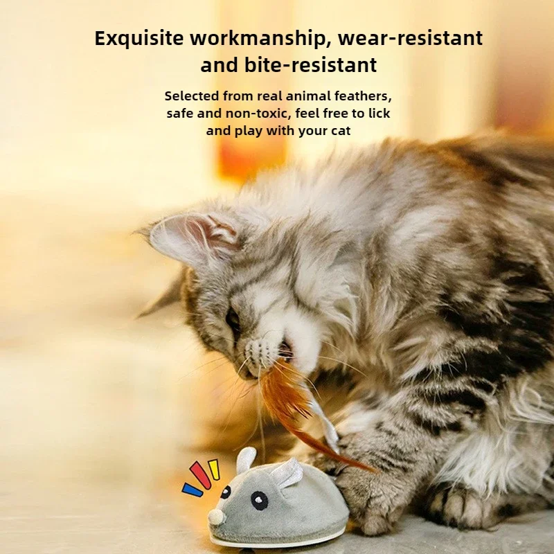 Brinquedo para Gatos Rato Elétrico Cinza Recarregável USB Interativo - Imagem 5