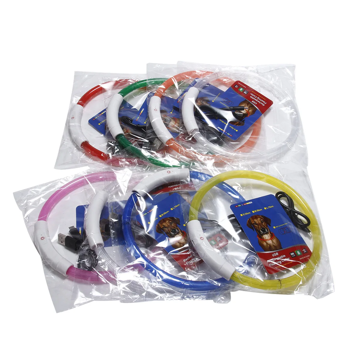 Coleira LED para Cães Recarregável USB Ajustável e Refletiva - Imagem 2