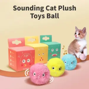 bola de pelúcia para gatos com som