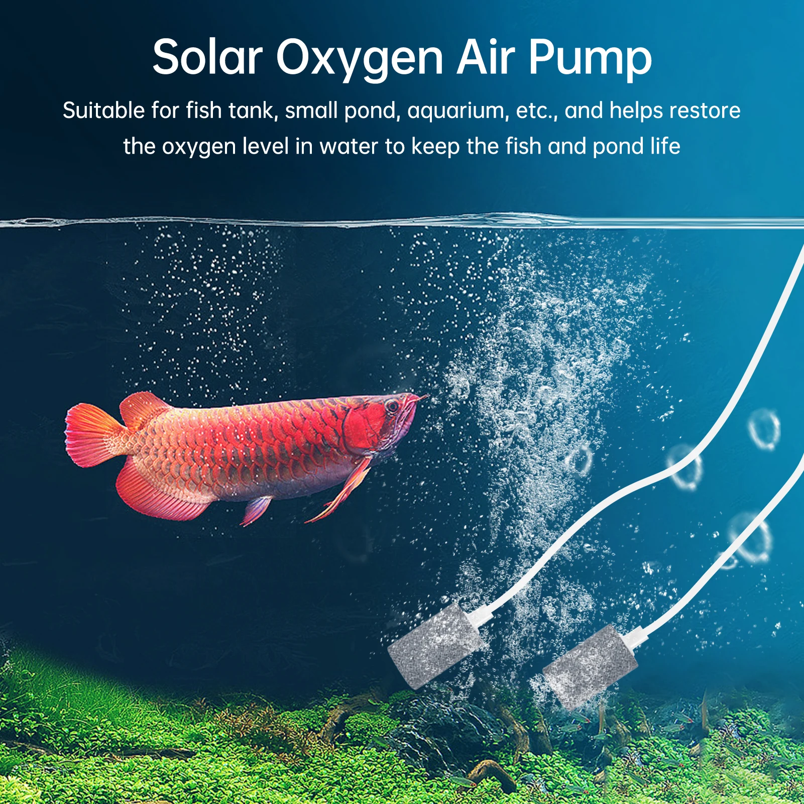 Bomba de Oxigênio Solar para Aquário 3W 5V com 2 Pedras de Bolha - Image 5
