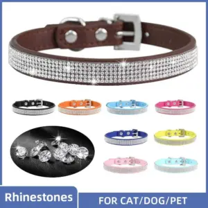 coleira para cães e gatos de couro