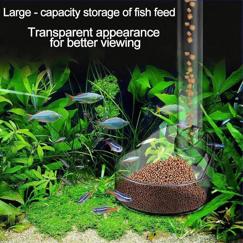 Alimentador para Aquário de Acrílico Transparente com Escova de Limpeza - Imagem 4