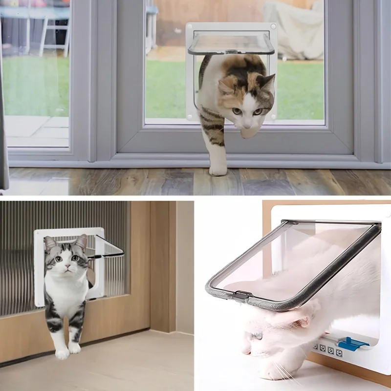 Porta para Cães e Gatos de PVC com Fechadura de 4 Vias - Imagem 6