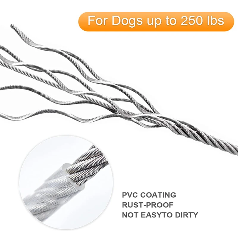 Cabo de Amarração para Cães de Aço Inoxidável 200 cm - Imagem 5