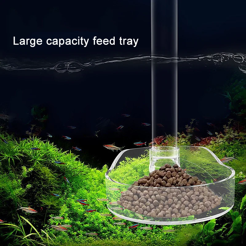 Alimentador de Aquário Acrílico 22 cm Transparente com Escova de Limpeza - Image 4