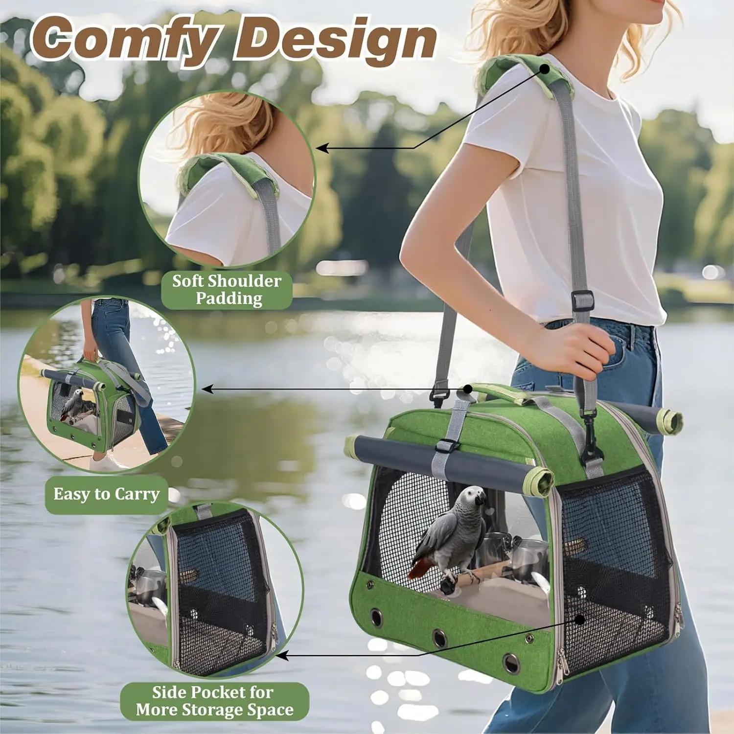 Bolsa de Viagem para Pássaros com Poleiro e Cortina de Bandeja - Image 5