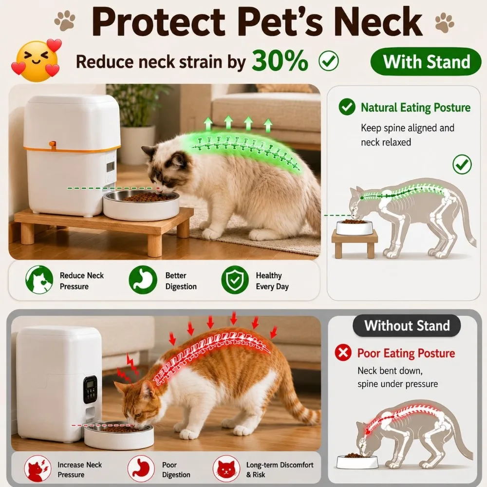 Suporte Elevado para Comida de Gato para Alimentador Automático - Imagem 2