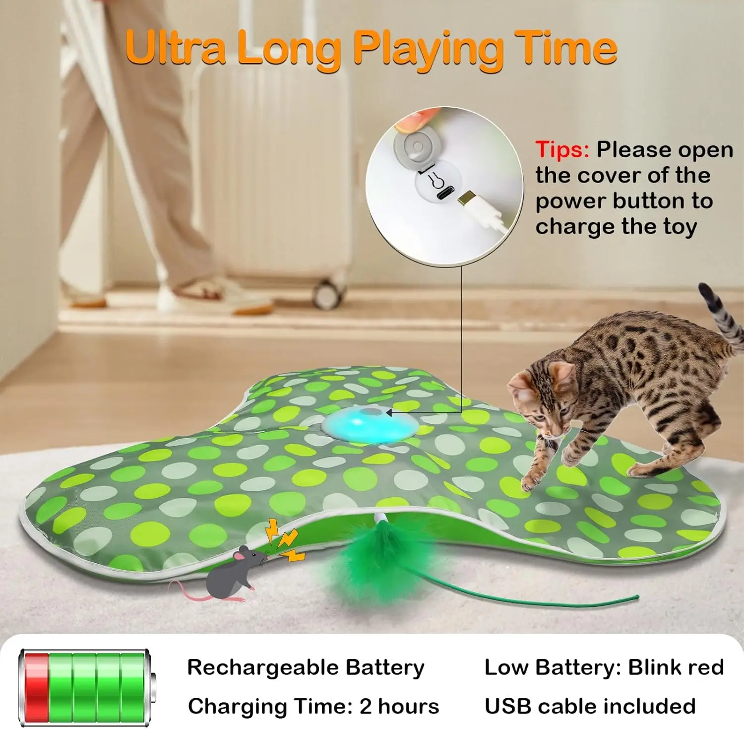 Brinquedo Interativo para Gatos Recarregável USB com Som de Rato - Imagem 4