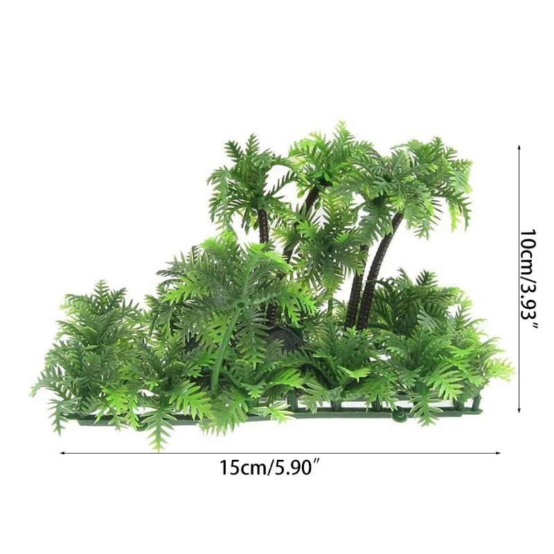 Planta Artificial para Aquário Coqueiro de Plástico com Base - Imagem 4